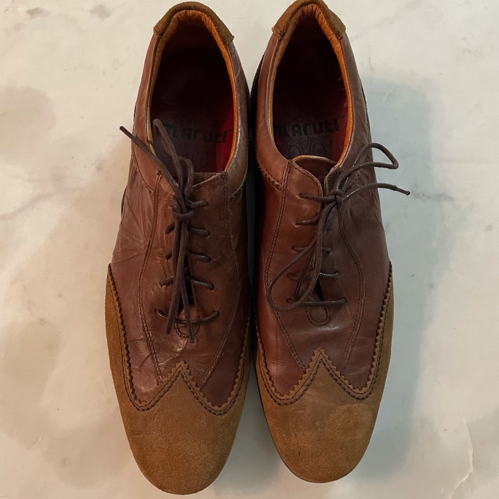 Mens Maruti leather and suede shoes.